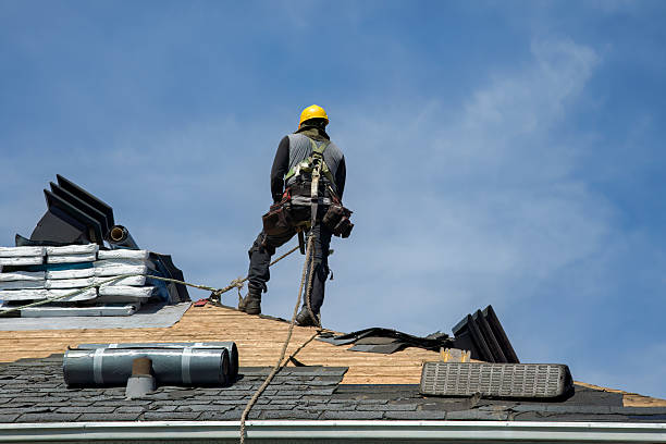 Professional Storm Damage Roof Repair technician working in West Orange, TX